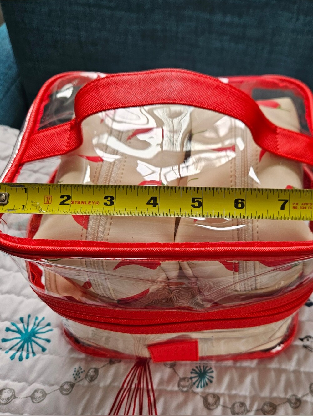 Tender Lover Carry Red & Cream Cosmetic Travel Bag Set - Picture 9 of 9